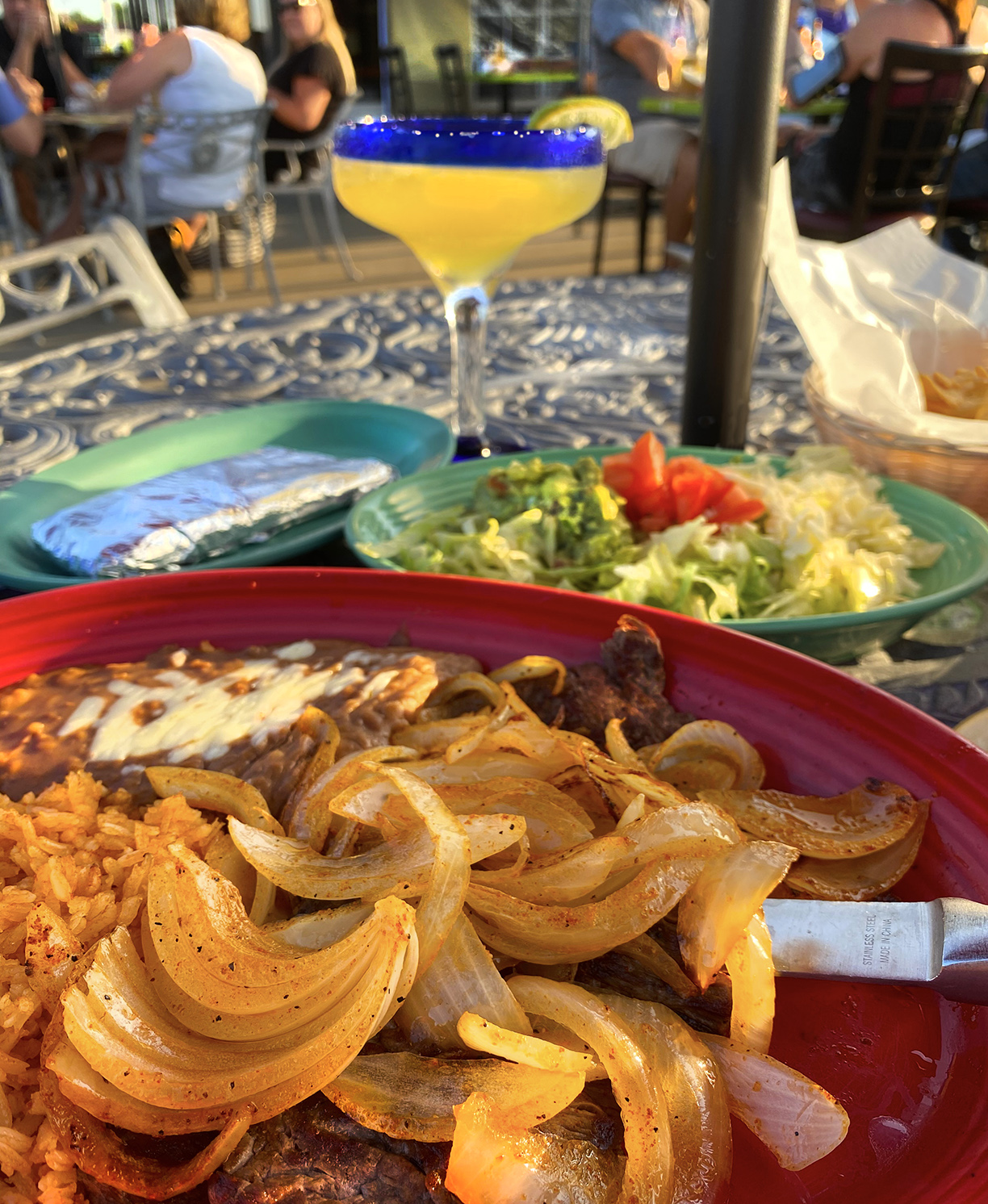 Delicious meal on our patio