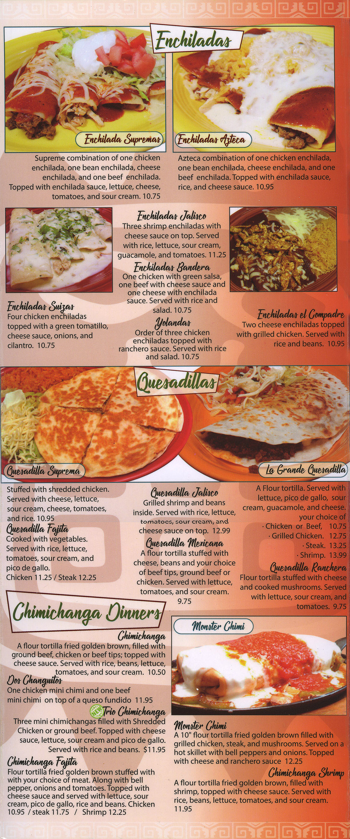 Menu MEXICO TIPICO Authentic Mexican Restaurant / 501 S Madison St
